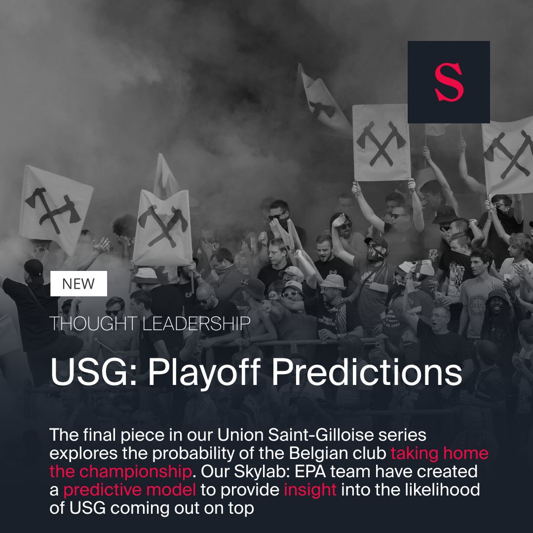 In the final piece in our Union Saint-Gilloise deep dive, our analysts and data scientist create a predictive model to provide insight as to the likelihood of USG becoming top-flight champions after 87 years. 

Link to report: bit.ly/SkylabUSG3Pred… 

#football #sport #data #EPA
