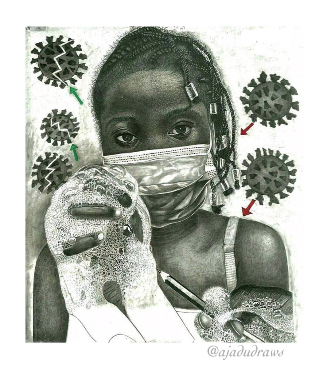 Ajadudraws's tweet photo. Hey guys, check out these charcoal pencil drawings I did During the pandemic... 3*4fits (36*42inches)

POWERFUL MESSAGES

Story and work are available on OPENSEA, 
PHYSICAL PIECES ARE AVAILABLE FOR ALL MY WORKS CURRENTLY

@opensea @dat_a_bstract @NFTKollabs

#420day #PowerCut https://t.co/iaZWwbYtYJ