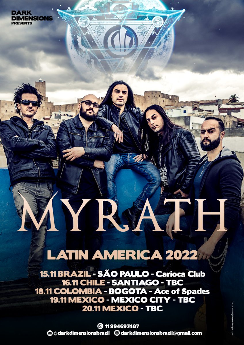 BRAZIL 🇧🇷, CHILE 🇨🇱, COLOMBIA 🇨🇴 and MEXICO 🇲🇽, we are coming to you in November this year! 
Who will come &amp; see us? ✨

Get your tickets for Sao Paulo now: clubedoingresso.com/evento/myrath-… 🇧🇷
The other ticket links will come asap!

#Myrath #Brazil #Chile #Colombia #Mexico #LatinAmerica