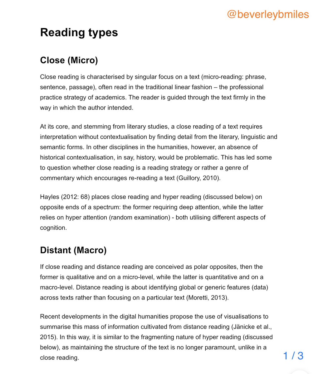 BeverleyBMiles's tweet image. If you would like to go full-nerd, check out:

Reading In The Digital Age ( @UniBasel_en via @FutureLearn )
futurelearn.com/courses/readin…

Hayles (2012). How We Think: Digital Media &amp;amp; Contemporary #Technogenesis

#EdChat #DigitalReadingPractices #SocialReading #HyperReading