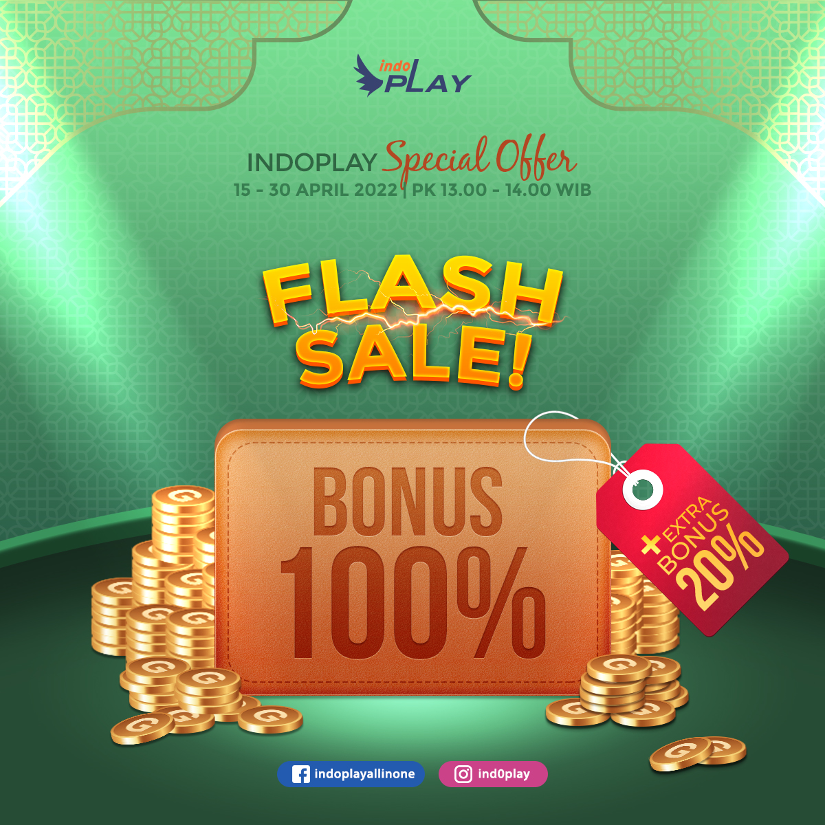 ind0PLAY's tweet photo. ⚡FLASH SALE dimulai⚡ Siapa cepat dia dapat Indoplayer! Kamukah orangnya? HANYA berlaku pada pk 13.00 - 14.00 WIB selama periode event. Dapatkan BONUS 100% + 20% GOLD! Yuk langsung lakukan pembelian melalui WA SPECIAL OFFER : 0897-3608-890. #flashsale https://t.co/R5dUT75Y5M
