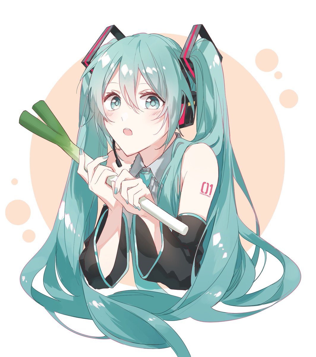 初音ミク 「ねぎ 」|七瀬ねこのイラスト