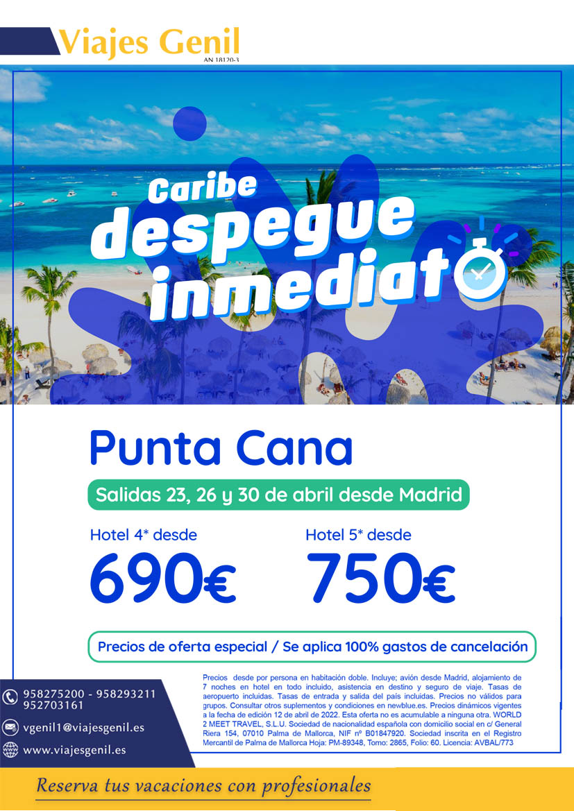 🏃‍♀️🏃Aprovecha esta oferta de última hora y disfruta de unos días de descanso a un precio inmejorable.🫰
Llámanos para más información
👇
☎️958275200-952703161

#puntacana #ofertasdeultimahora #ofertasdeviaje #ganasdeviajar #viajesgenil