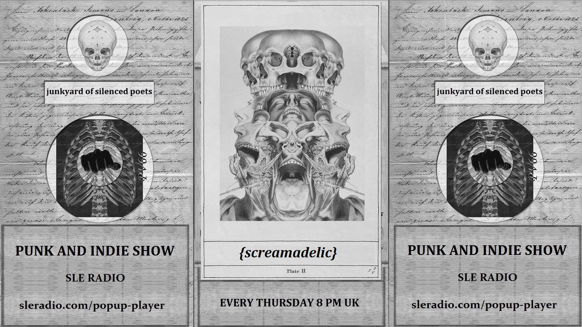 Junkyard of Silenced Poets (@junkyardof) on Twitter photo Thursday 21 April 8PM UK (3PM ET/12PM PT) FEATURING <a href="/HannyaWhite/">Hannya White</a> <a href="/revrabbitdeluxe/">Revolution Rabbit Deluxe</a> <a href="/BrokenBearBand/">Broken Bear 💙</a> <a href="/NouveauArcade/">Nouveau Arcade</a> @USEbot001 @floralimageband <a href="/SkinnyboyTunes/">SkinnyBoy Tunes</a> <a href="/SHOCKLORE1/">SHOCKLORE</a> <a href="/Winelipsband/">Wine Lips</a> <a href="/lammping/">Lammping</a> <a href="/Badbelly/">Mark L</a> <a href="/volkermilch/">Volker Milch Music</a> @PredLendBand <a href="/WastedPretty1/">Wasted Pretty</a> AND MORE > sleradio.com/popup-player Thursday 21 April 8PM UK (3PM ET/12PM PT) FEATURING <a href="/HannyaWhite/">Hannya White</a> <a href="/revrabbitdeluxe/">Revolution Rabbit Deluxe</a> <a href="/BrokenBearBand/">Broken Bear 💙</a> <a href="/NouveauArcade/">Nouveau Arcade</a> @USEbot001 @floralimageband <a href="/SkinnyboyTunes/">SkinnyBoy Tunes</a> <a href="/SHOCKLORE1/">SHOCKLORE</a> <a href="/Winelipsband/">Wine Lips</a> <a href="/lammping/">Lammping</a> <a href="/Badbelly/">Mark L</a> <a href="/volkermilch/">Volker Milch Music</a> @PredLendBand <a href="/WastedPretty1/">Wasted Pretty</a> AND MORE > sleradio.com/popup-player