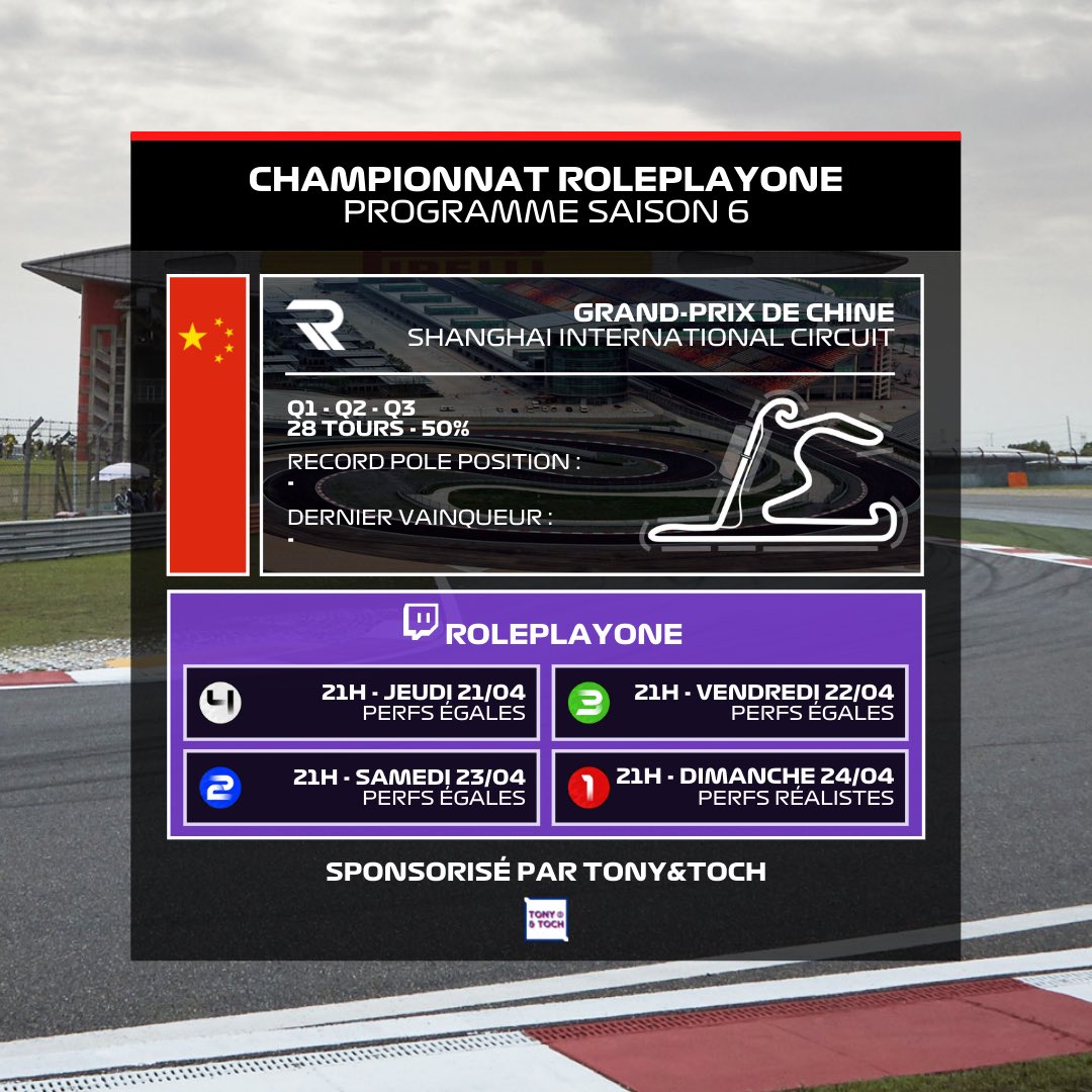 ars_esport's tweet photo. 🏁 IT'S RACE WEEK ! 

Direction le circuit international de Shanghai pour la deuxième manche de cette saison 6 du championnat RP1 🇨🇳

Retrouvez-nous en live ce soir dès 21H et tout au long du week-end sur Twitch : 

https://t.co/I0OnHbDlaa https://t.co/D0AOIgQ7NX