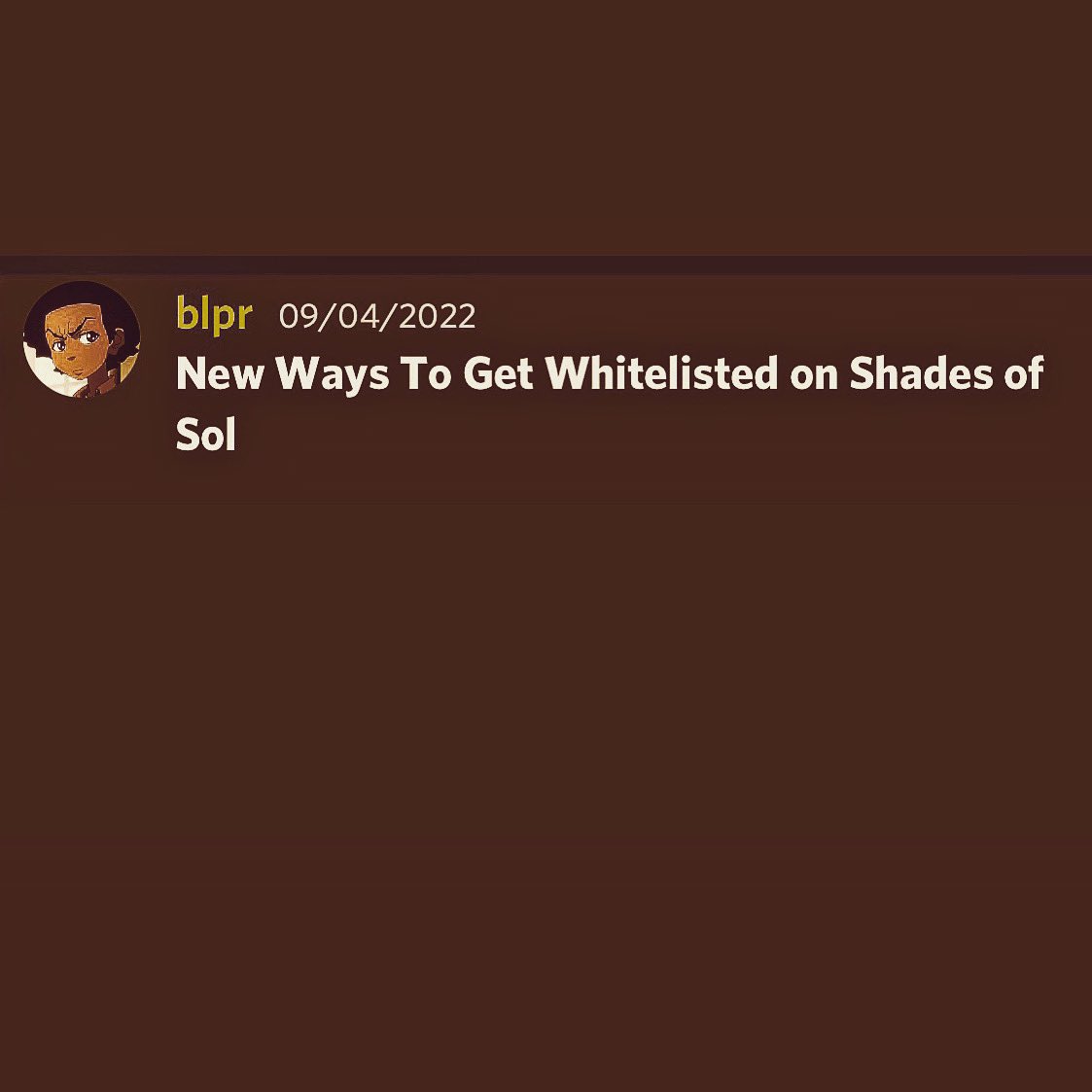 shadesofsol's tweet photo. Join the discord to get whitelisted now 🤩 
https://t.co/PVXfbIVOah 

~ A whitelist in the NFT world is a list of people who get early and guaranteed access to mint at a specific date and window of time.
#nftdiscord #whitelisted https://t.co/XK7mzeitnP