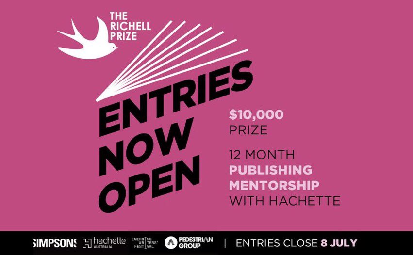 Vanrad19's tweet photo. Be brave, be bold and have a crack! #RichellPrize @EmergingWriters @HachetteAus https://t.co/LOA1zy91TG