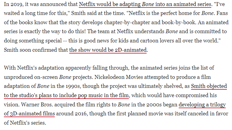 RiseFallNickBck's tweet photo. Not many more tragic and unlucky stories out there like Jeff Smith's "Bone"

He has literally been trying since 1990 for movie's and/or series, and now has been rejected by Nickelodeon (mid development), Warner Animation, and now Netflix (Mid development)

This sucks dude. https://t.co/AWHxe5LLOG