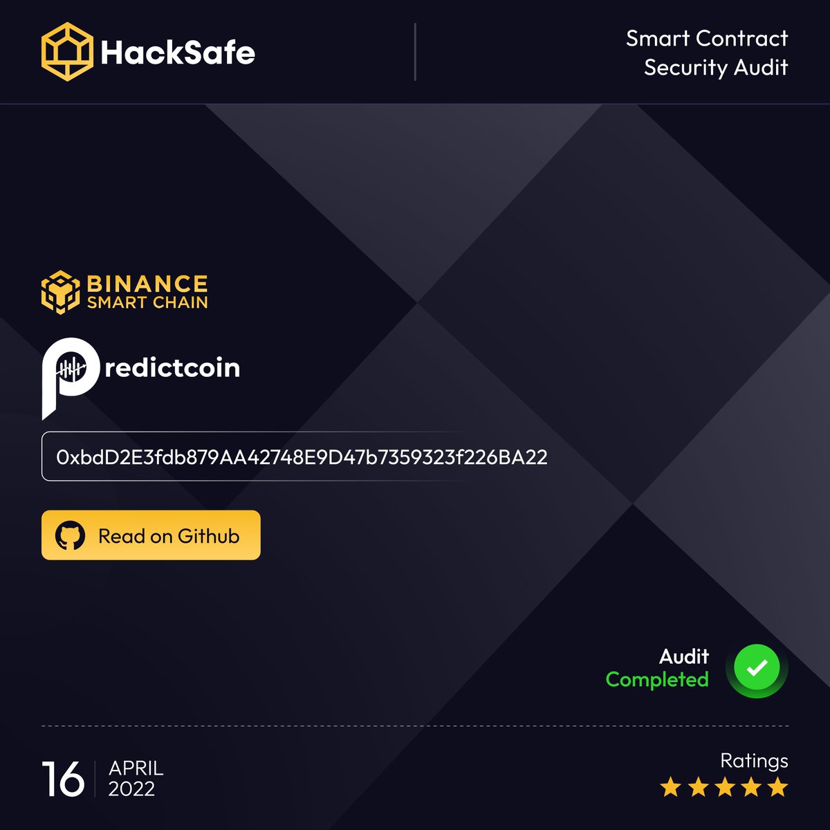 Hacksafe_'s tweet photo. HackSafe has completed The Comprehensive Security #Audit of #Smartcontract Of #Predictcoin 🤘

Request our service at : https://t.co/0BFgtFElDa
Predictcoin Audit report : https://t.co/eojdNuRLSC
Know more: https://t.co/BUl0k7tkS8

@PredictcoinFin #BSC #cryptocurrency https://t.co/UX3Mr1GsFS
