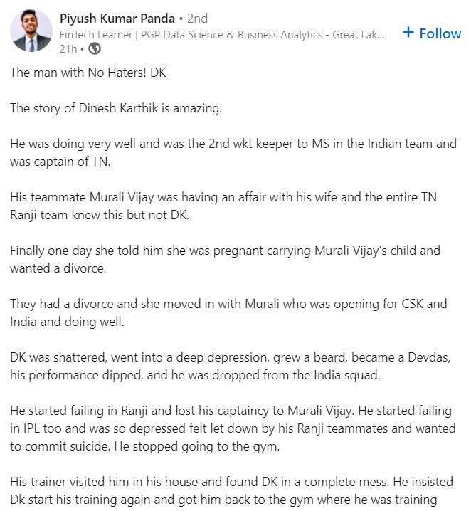 NothingOddNews's tweet photo. Ummm????
What's up with 'the story of #dineshkartik' suddenly appearing everywhere? https://t.co/hAmB1RFcTo