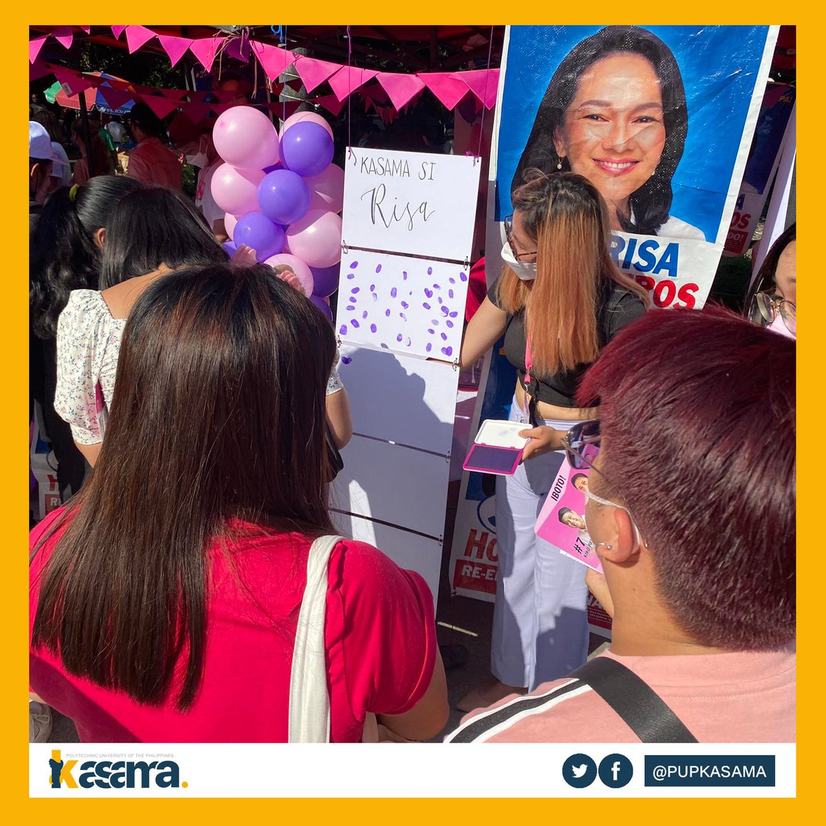 PUPKASAMA's tweet photo. Upang ipahatid ang ating pakikiisa so gobyernong tapat at healthy buhay at hanapbuhay, ay naglunsad ang ating mga kasama ng “Tatak ng Pakikiisa” para tambalang Leni Robredo at Kiko Pangilinan, at Sen. Risa Hontiveros. https://t.co/CuwRXfyhwc