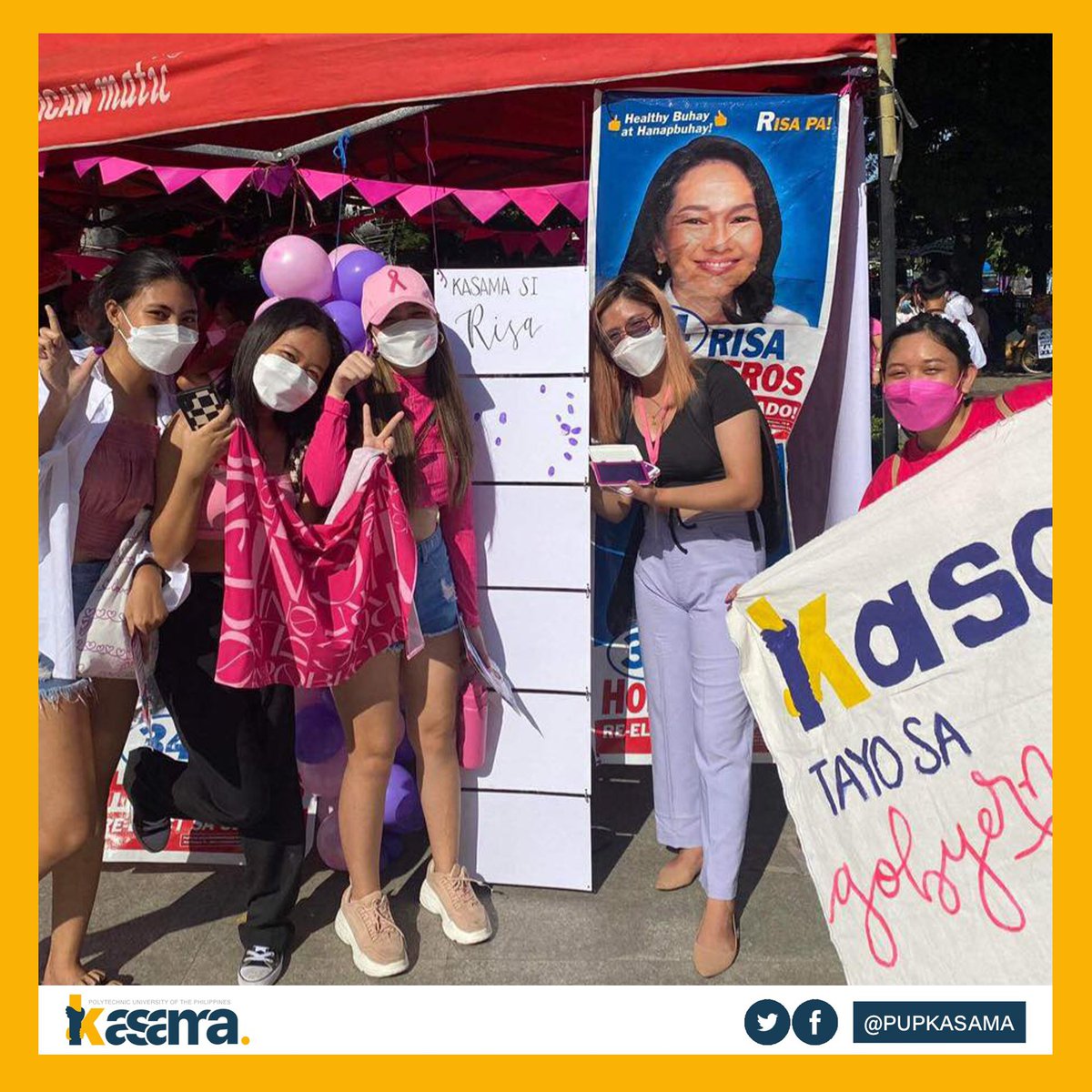 PUPKASAMA's tweet photo. Namigay rin ng “Free Hugs” ang ating kasama bilang simbolo ng pakikiisa at pagpawi ng pagod at pangamba ng mga dumalo.
Sa pagsulong ng gobyernong may tapat na serbisyo, may KASAMA ka!
#PUPKASAMA
#AnakNgFuchsia
#LeniKiko2022
#R1saPa https://t.co/iLYN7jpaVR