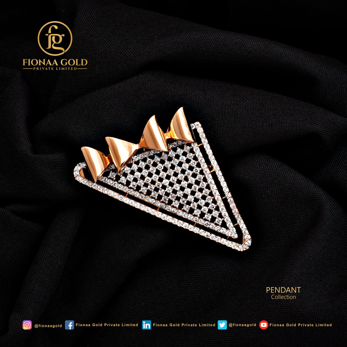 Neckwear without an enchanting pendant stands incomplete. Match your style with #Fionaagold latest collections of stone-studded triangular pendants crafted with an impressive bow.#fionaaBangle #stonependants #diamondpendant #pendantcollection #pendantdesign #designerpendants