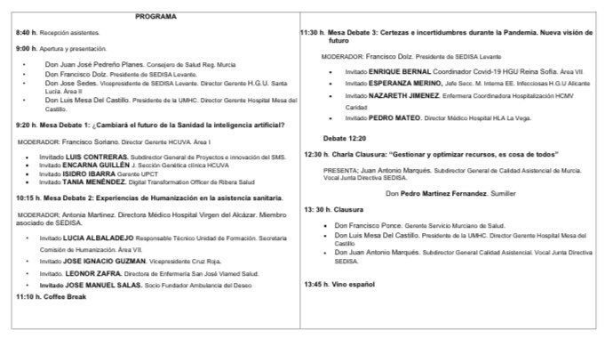 El próximo 27 de abril se celebra la jornada “Innovación y humanización grandes retos de futuro de la Sanidad” con la participación de <a href="/Murciasalud/">Murciasalud</a> <a href="/SEDISA_NET/">SEDISA</a> <a href="/UMHC1/">UMHC</a> 
📍Asistencia gratuita