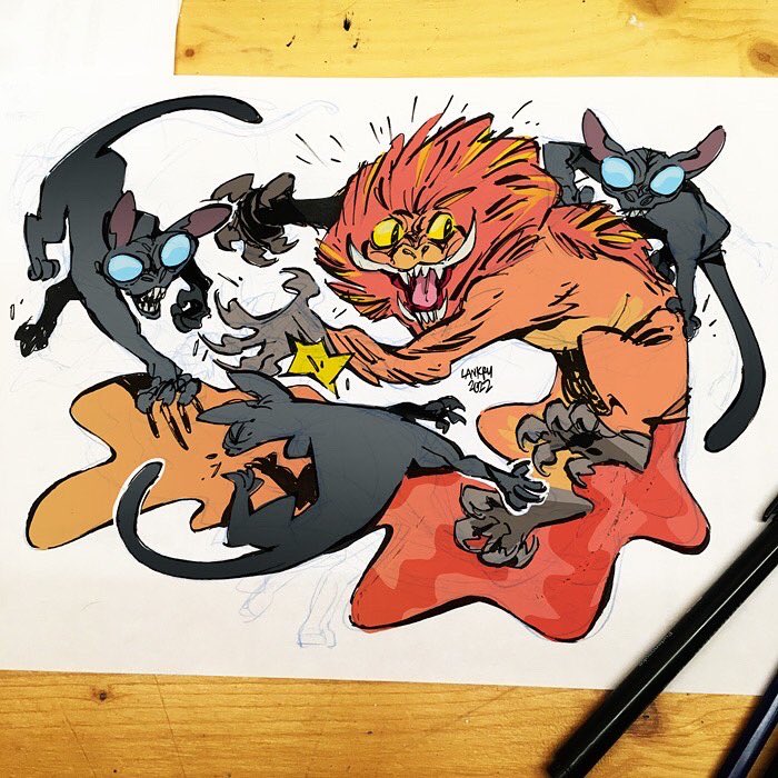 Jon_Lankry's tweet photo. Petit dessin #Zouwu VS #Matagots, de #LesAnimauxFantastiques, pour @drinkndrawlyon https://t.co/SZdP0ZwQAY