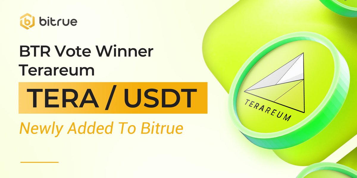 We're listing $TERA @terareum today after they successfully passed the #BTRVote! A $USDT pair opens @ 10:00 UTC today! Stay Tuned!
bit.ly/3vxevjI