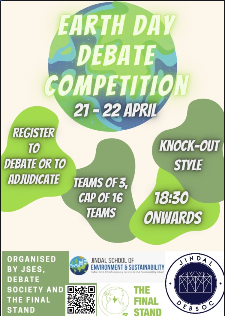 Event alert: Debate Competition:
We are collaborating with <a href="/TheFinalStandIN/">The Final Stand</a> &amp; the JGU Debate Society for an exciting competition spread across 2 days; the 21st and 22nd of April with a total of 4 rounds in a knock-out style!
<a href="/OPJUniversity/">O. P. Jindal University, Raigarh</a> <a href="/JindalGlobalUNI/">JGU</a>