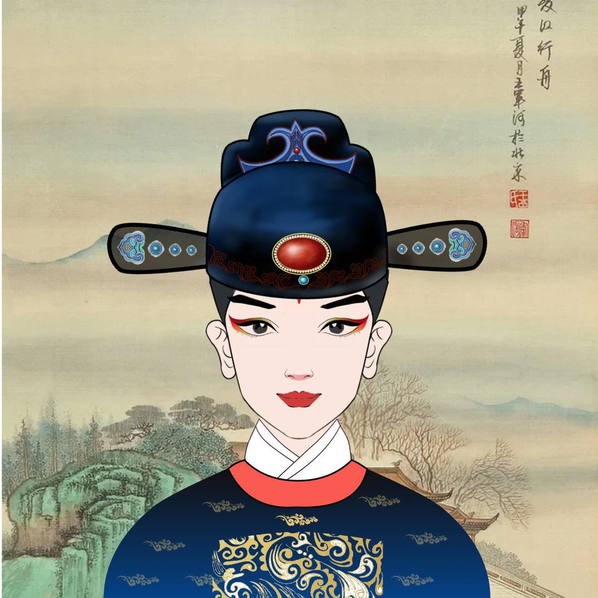 #NFT #OpenSeaNFT   opera figures wear robes with Xiaosheng, also known as "Shahat Xiaosheng". They play the role of young men who are officials. Wearing shawls on their heads is their main symbol. Most of these characters are literati.