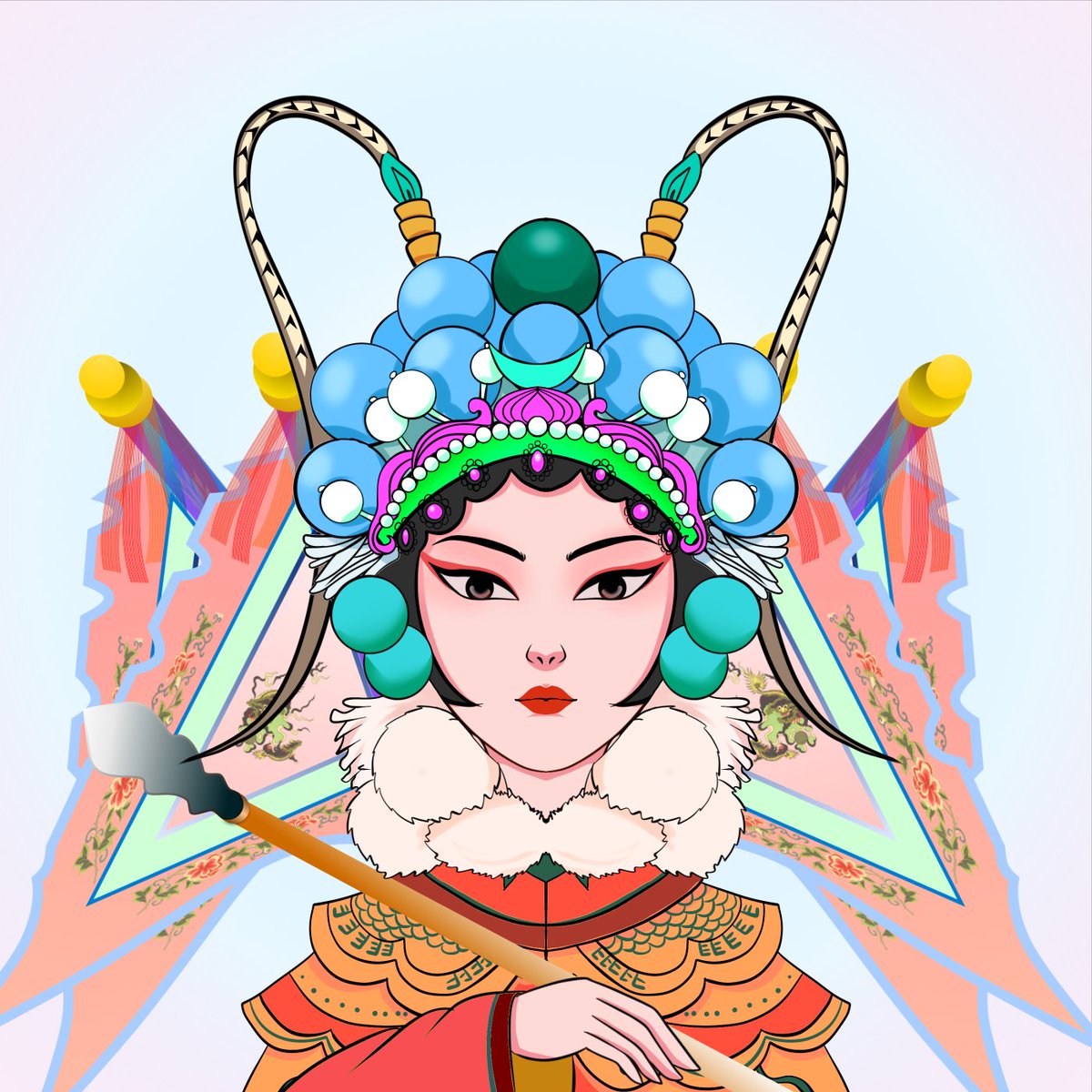 #NFT #OpenSeaNFT Wudan, the character of Chinese opera, is a kind of Dan Xing. Most of the women who play brave martial arts, such as generals and all kinds of female Xia in the Jianghu, pay attention to the use of martial arts and unique skills in their performances.