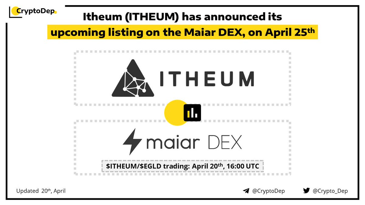 CoinHuntersTR's tweet photo. Ön satışını anlattığımız #Elrond ağında yer alacak #Itheum projesi 25 Nisan günü #MaiarDEX listelenecek…
#IDO #onsatis #kriptopara #kripto https://t.co/ZMbtfNKzEA