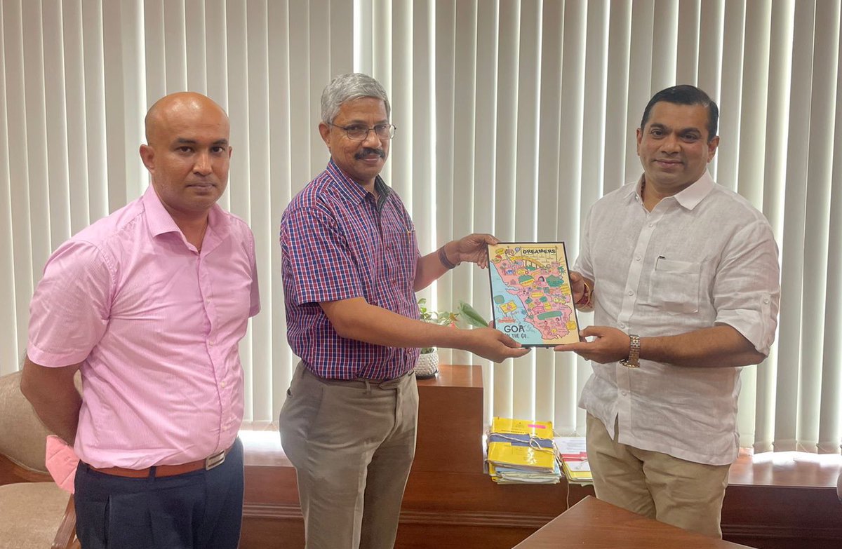 aicgim's tweet photo. Shri. @RohanKhaunte,Honourable Minister @govtofgoa met with Prof. @parulekar_ajit, Director @GIM_Sanquelim & Mr. Rajesh Joshi @topgunRJ, CEO, @aicgim & discussed on ideas to make #Goa a Startup Hub.
#BuildingABetterStartupEcosystem https://t.co/kzc7ZOGzBz