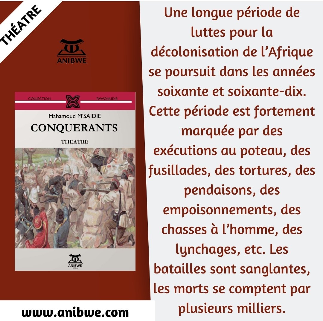 AnibweE's tweet photo. Découvrez livre "CONQUÉRANTS » de  Mahamoud M’SAIDIE  sur https://t.co/kdkvhPvh6a

 #colonisation #comores #afrique #MahamoudMSAIDIE  #theatre #litterature #lecture #livre #lire #bookaddict #booklover #passionlecture #passionlivres #lectureaddict #livraddict  #books , #france https://t.co/QJA6bviPyO