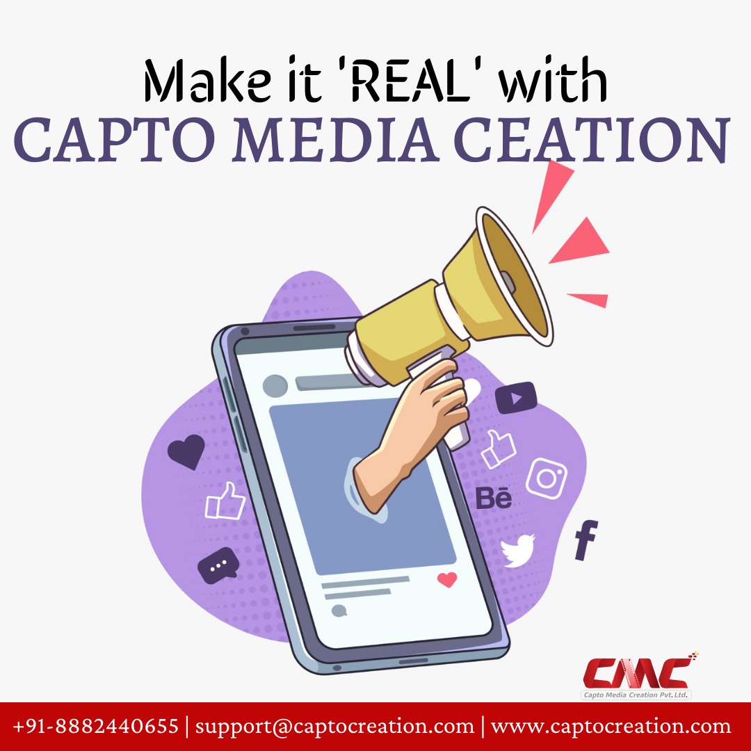 Captomedia's tweet photo. Make it REAL with #captomediacreation.

Contact Us: +91-8882440655
Email: support@captocreation.com
Visit: https://t.co/AcT7vGgJZw

#seo #digitalmarketing #socialmediamarketing #socialmedia #webdesign #branding #contentmarketing #website  #webdevelopment  #captomediacreation https://t.co/kSRcfcGEq3