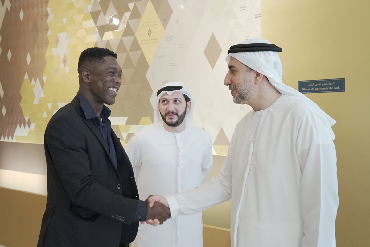 aljalilauae's tweet photo. Our CEO @AkAlolama welcomed Dutch football legend Clarence Seedorf and his wife Sophia Makramati to #AlJalilaFoundation to learn more about #AJFprograms and how we can work together to promote #philanthropy in #sports. 
#AJFpartnerships #Sports4Good #TransformLives https://t.co/zj2Sr51wBx