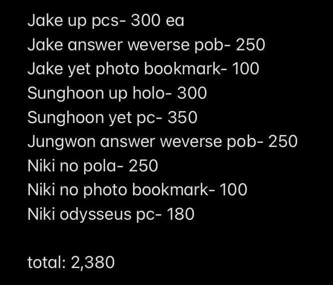heejwibuys's tweet photo. wts lfb enhypen onhand

- strictly selling as set
- can tingi
- 3 days reservation once secured
- gcash
- pasig city

t. enhypen border carnival up dilemma answer no yet dilemma dimension odysseus jake sunghoon jungwon niki https://t.co/tSchhztViI