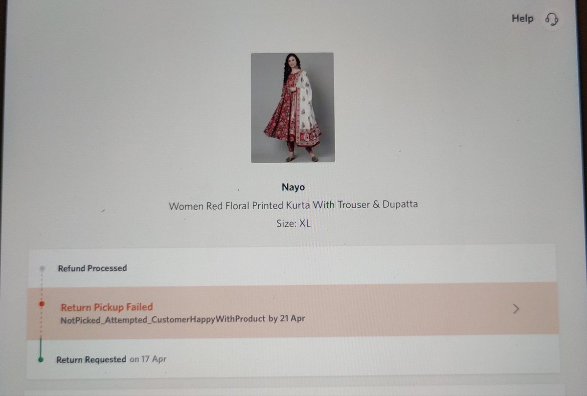 snehab91's tweet photo. @myntra @MyntraSupport 
I hve ordered a Kurta set but I received two face gel bottles. I have placed the return and refund request numerous times. And also put a complaint to the agent at CC. But everytime the pickup gets cancelled automatically without notifying or attempting. https://t.co/Jp6jJbs2Ie