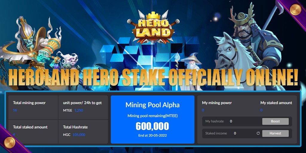 OxMetaease's tweet photo. 💥BREAKING
Heroland Hero Stake officially online!
👉🌐https://t.co/1uwFtfOXAX
👀Only diamond & golden hero can be staked
Let’s 😊💯✅🚀
#gamefi #P2E #blockchains #NFTs https://t.co/gPiMfThzZ9
