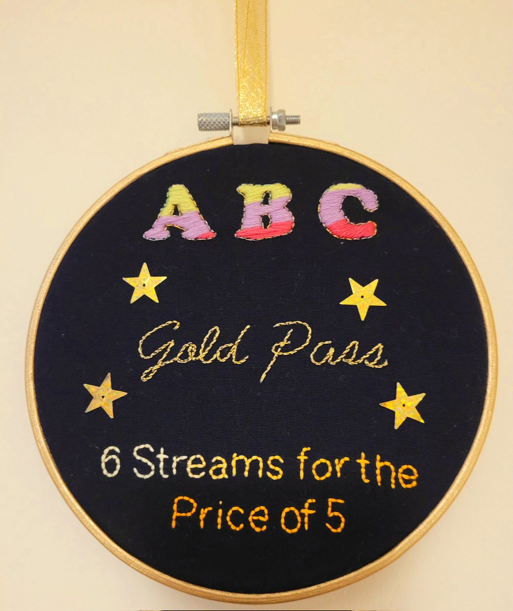 purplestrawbs1's tweet photo. to say thank you for all the @alwaysbecomedy livestreams I thought I'd make you some wonky, kitschy, but most importantly free advertising?! 😂🧵🪡 @JamesGillComedy @TimLewis_ #alwaysbecomedy #embroidery https://t.co/njN4of755L