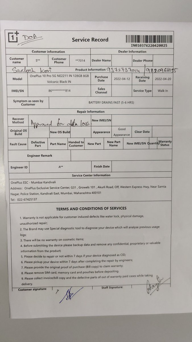 kori_santosh's tweet image. Purchased OnePlus10 Pro a week back its battery gets drained in 5 hours, took it to service centre &amp;amp; the agent there stated our new handset gives battery backup of 5 hours only. Where shld I bin the handset now?  #oneplus_IN #oneplus_support #oneplus10 #OnePlus10Pro5GOnAmazon