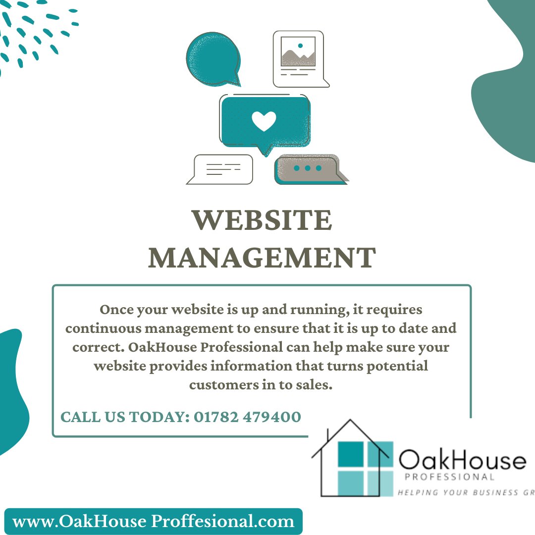 OakHouseProfes1's tweet photo. Once your website is up and running, it requires continuous management to ensure that it is up to date and correct. 

To find out more please visit; https://t.co/Z2lir33pjO

#websitemanagement #websitedesign #websiteupkeep #digitalmarketing #marketing #smallbusinesses https://t.co/8wrK3LzyHS
