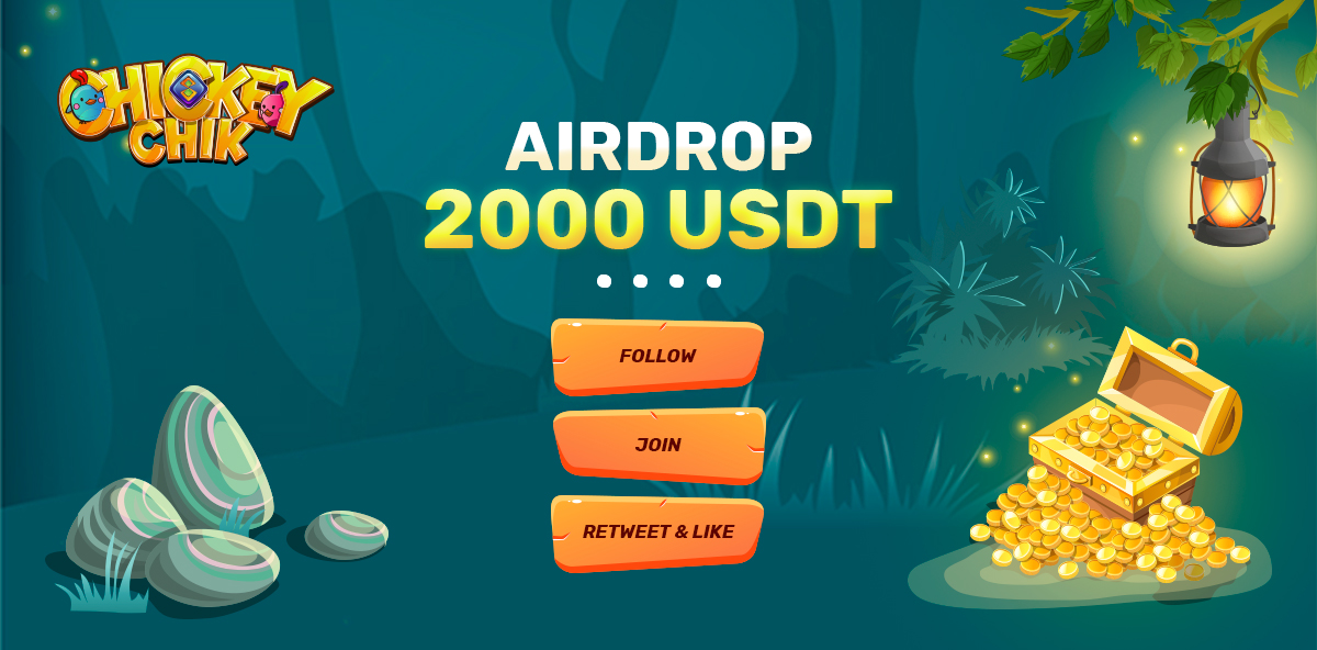 Chickey Chik Airdrop!!! 🐥

🎁 Prize Pool: $2,000 USDT
⏳ Airdrop end date: 22nd April to 6th May 2022
⭐ Distribution date: after 2 weeks

#ChickeyChik #Airdrop #play2earn #NFTs
