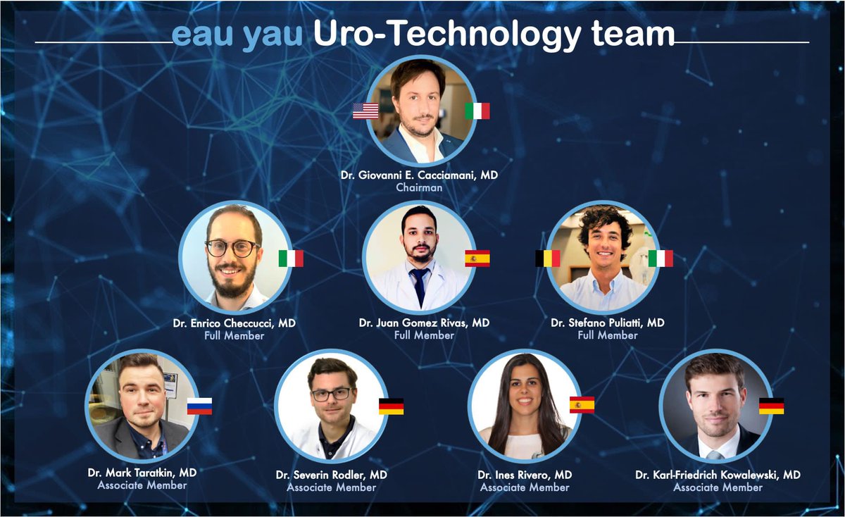 EAU Young Academics Urologist. Uro-Tech group (@eau_yaurotech) on Twitter photo 🤖 Meet <a href="/EAU_YAUroTech/">EAU Young Academics Urologist. Uro-Tech group</a> active team members
🎯Urology has always been in pole position to endorse new technologies due to its biodiversity in clinical, surgical, oncological, and diagnostic applications <a href="/Uroweb/">European Association of Urology (EAU)</a> <a href="/eauesut/">European Section of Uro-Technology (ESUT)</a>
Chair: <a href="/Cacciamani_MD/">Dr. Giovanni E Cacciamani MD MSc FEBU 🇮🇹🇺🇸🇪🇺</a> 🤖 Meet <a href="/EAU_YAUroTech/">EAU Young Academics Urologist. Uro-Tech group</a> active team members
🎯Urology has always been in pole position to endorse new technologies due to its biodiversity in clinical, surgical, oncological, and diagnostic applications <a href="/Uroweb/">European Association of Urology (EAU)</a> <a href="/eauesut/">European Section of Uro-Technology (ESUT)</a>
Chair: <a href="/Cacciamani_MD/">Dr. Giovanni E Cacciamani MD MSc FEBU 🇮🇹🇺🇸🇪🇺</a>