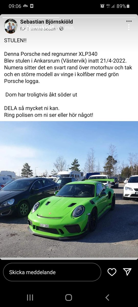 ninneline's tweet photo. Ring polisen om ni ser denna bilen. https://t.co/vS3QUqPM5e