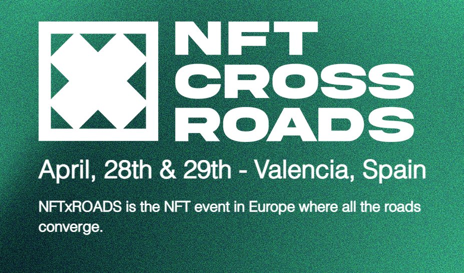 Vottun's tweet photo. NFTxROADS es el primer evento internacional de NFT que marcará tendencia en España bajo el sol valenciano.
#Vottun #NeFeTok #Certtun #nfts #nftart #nftcommunity #nftcollector #nftartist #cryptoart #digitalart https://t.co/3UDmiizXmW
