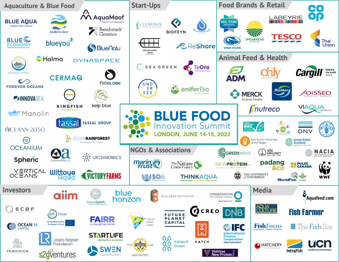 BlueFoodSummit's tweet photo. See who's joining us in the 2 days of productive plenary discussions, 1-1 networking and fireside chats focusing on blue carbon production and creating a #circulareconomy around #aquaculture at the  #BlueFoodInnovation Summit on June 14-15.

Register here: https://t.co/KpLbp3kOEC https://t.co/szonvsNSjS