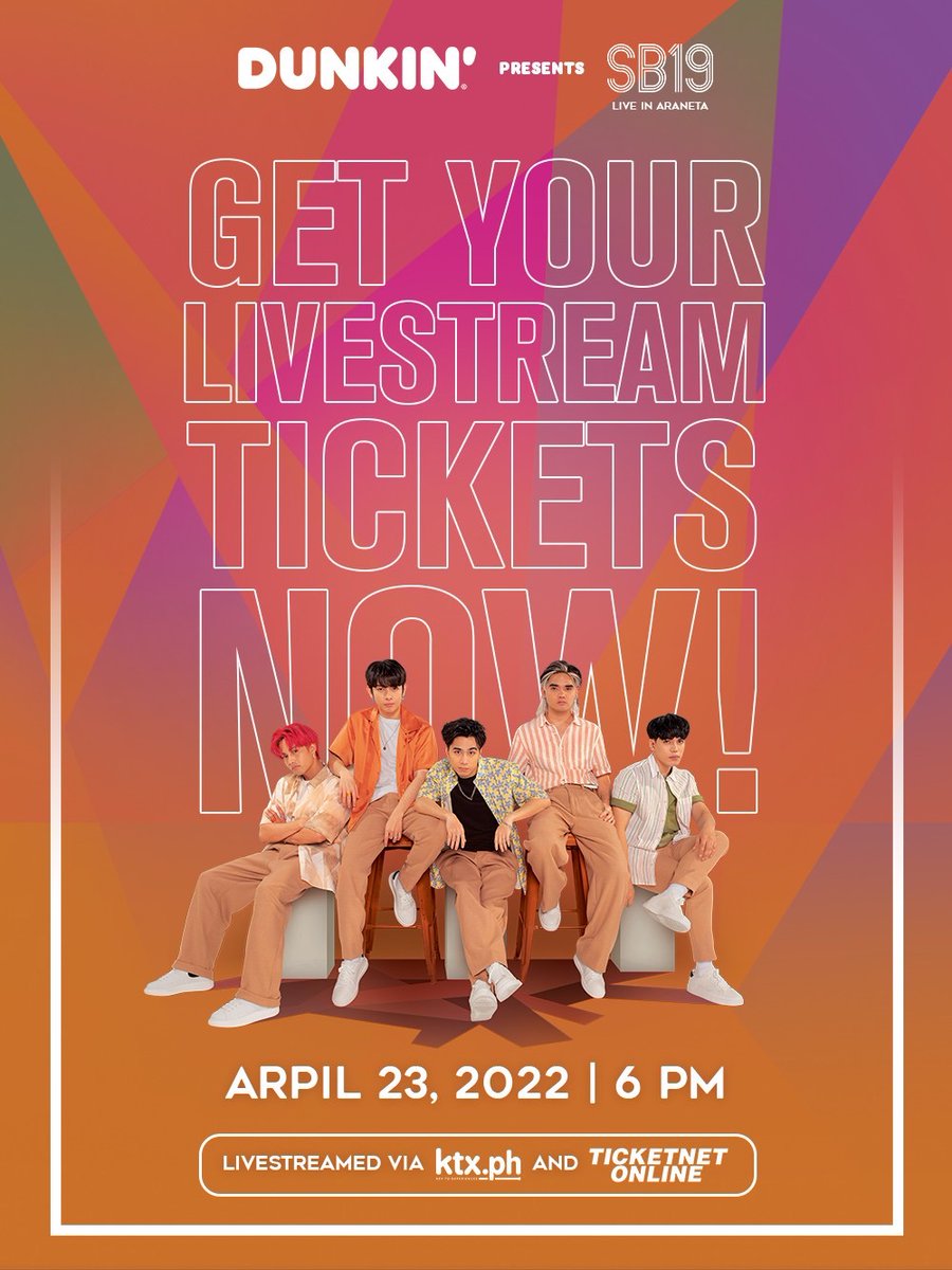 SB19Official's tweet photo. 🔔 #DunkinPHSB19Concert is in 2 days!

See you at @dunkinph presents 'SB19 LIVE in Araneta'! Got your tickets yet A'TIN? 🤔

<Concert Date>
2022.04.23 | 18:00 PHT

🎟 Online livestream tickets are available at https://t.co/bccPPaiCo3 and at https://t.co/U4IUONDKdT

#SB19 https://t.co/eScsorGhah
