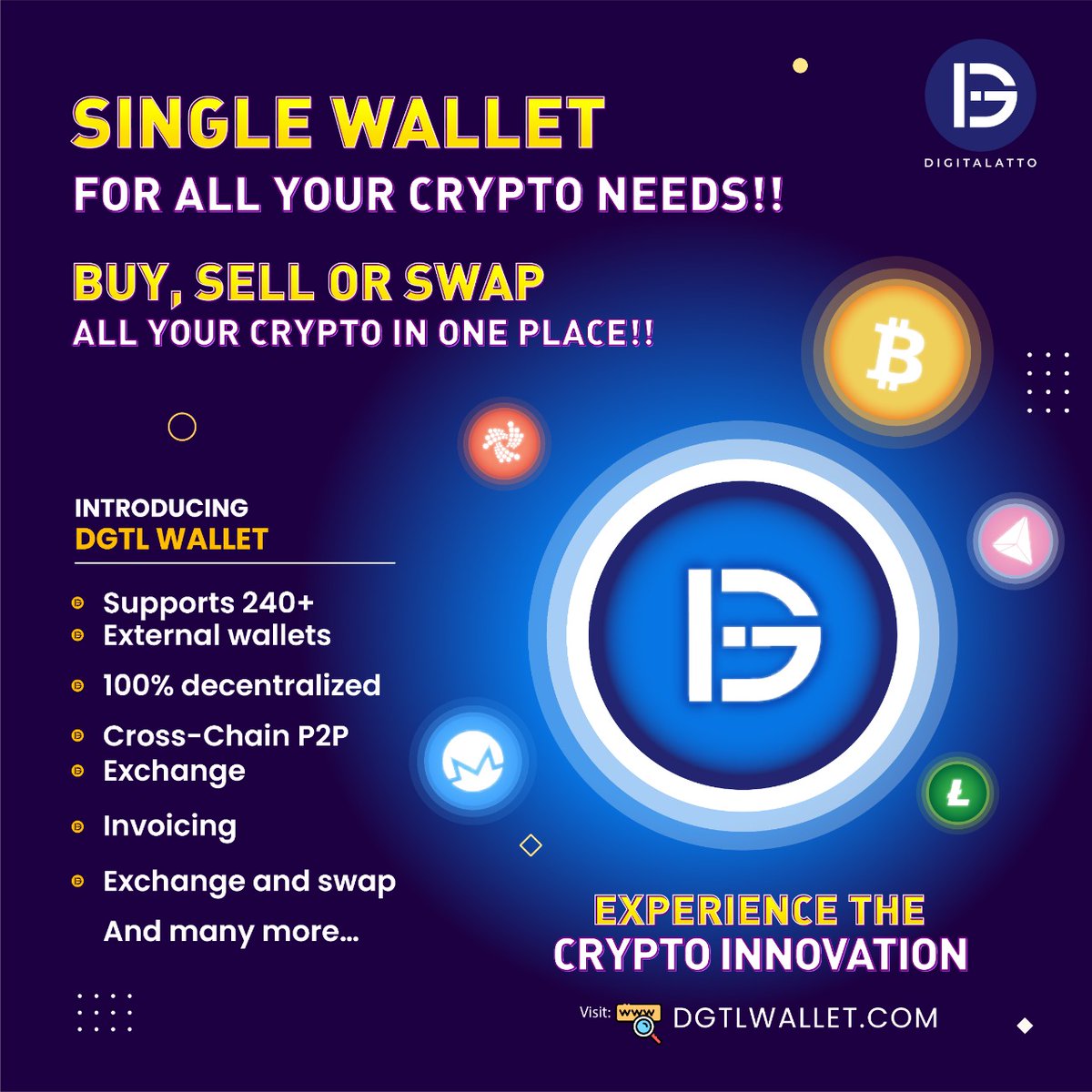 DigitalattoDGTL's tweet photo. DGTL Wallet is a multi-asset cryptocurrency wallet that supports hundreds and thousands of tokens and all major blockchains And it supports over 240 external wallets.

Visit: https://t.co/pedQyH7QSY https://t.co/PA2mgvnfuZ