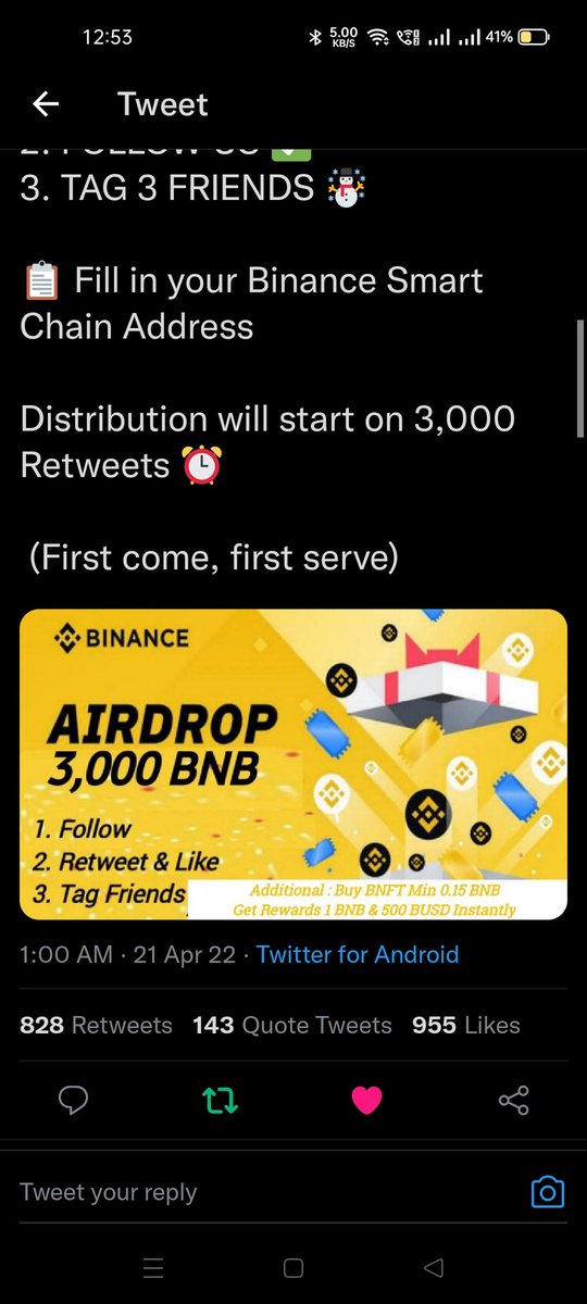 ALonelyguy9's tweet photo. @BinanceBNFT_ All task done.
@hdhsksbsbzvhKah 
@KHrveu 
@HBddb 
Hope i win my bnb
0x795b34367BFeAeF7856109C823a640c1f7F29dfD https://t.co/q75E1HngJD