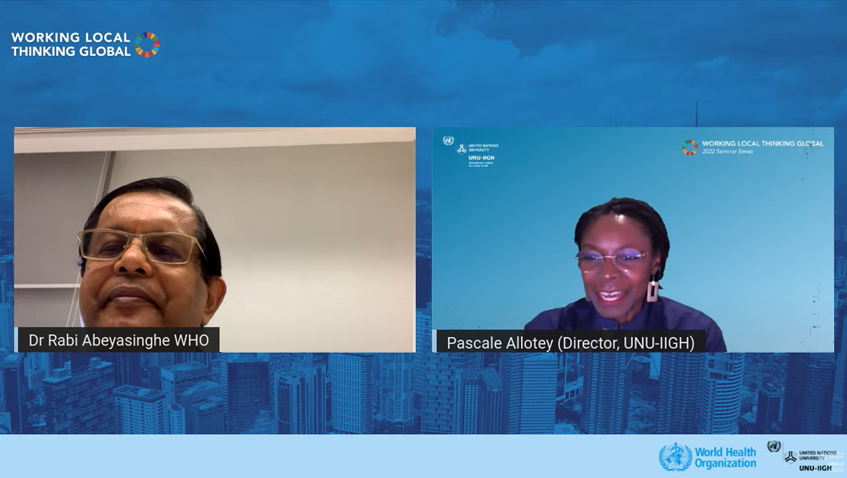 UNUGlobalHealth's tweet photo. Thank you for tuning in to the 3rd episode of #WorkingLocal #ThinkingGlobal Seminar Series by @UNU_IIGH. We had the pleasure of hosting @DrRabiWHO who talked about the work of @WHO in Malaysia, including Universal Healthcare, prioritisation of #SDG health goals, and more 👏 https://t.co/2fKxrttl79