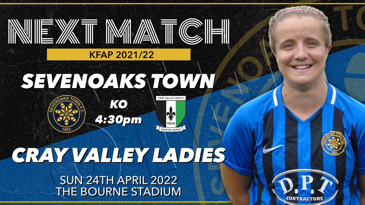 Our final match of the season!! 🖤💙

The semi-final of the Kent FA Plate vs Cray Valley Ladies. 

Kick off 4:30pm at The Bourne Stadium, free entry!