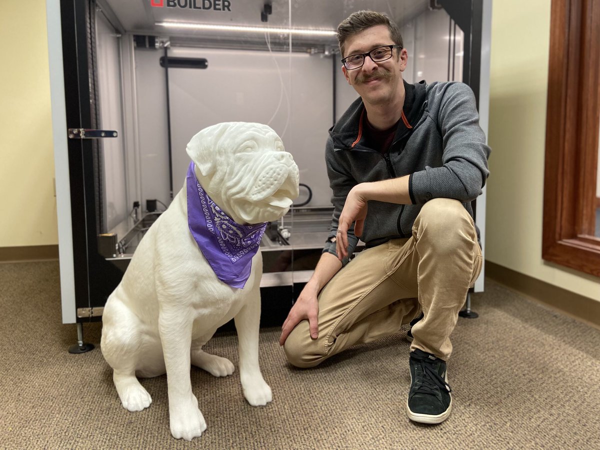 builder3Dprint's tweet image. How cool is this life size 3D printed Bullmastiff mascot? It was printed by our US reseller @SolidXperts on their brand new Extreme 3000 PRO. The print was cut into 3 pieces to minimize support and took 77 hours with a 0.8 mm nozzle. #builder3dprinters #solidxperts #3Dprinting
