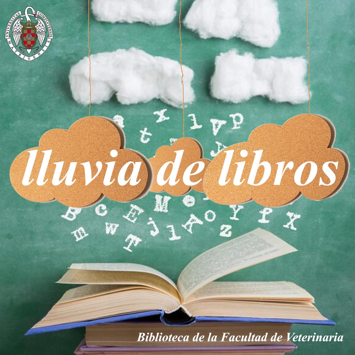 BucVet's tweet photo. Hoy hay #Lluviadelibros 📚🌧️📚🌧️en @VeterinariaUCM 
¿Nos cuentas con cuál te has encontrado?🧐
@BComplutense @unicomplutense https://t.co/xmimMjXgEq
