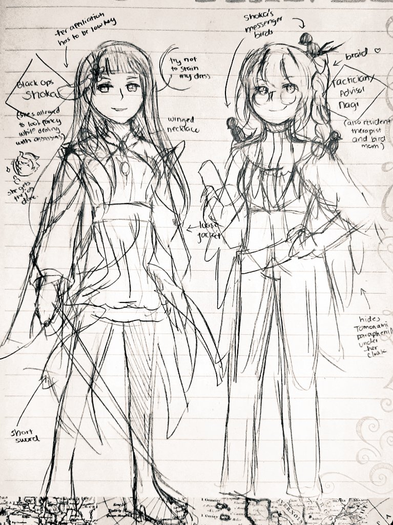 Rough drafts of Shoka and Nagi in the Phoenix Prince AU~ #ntwewy #neotwewy 