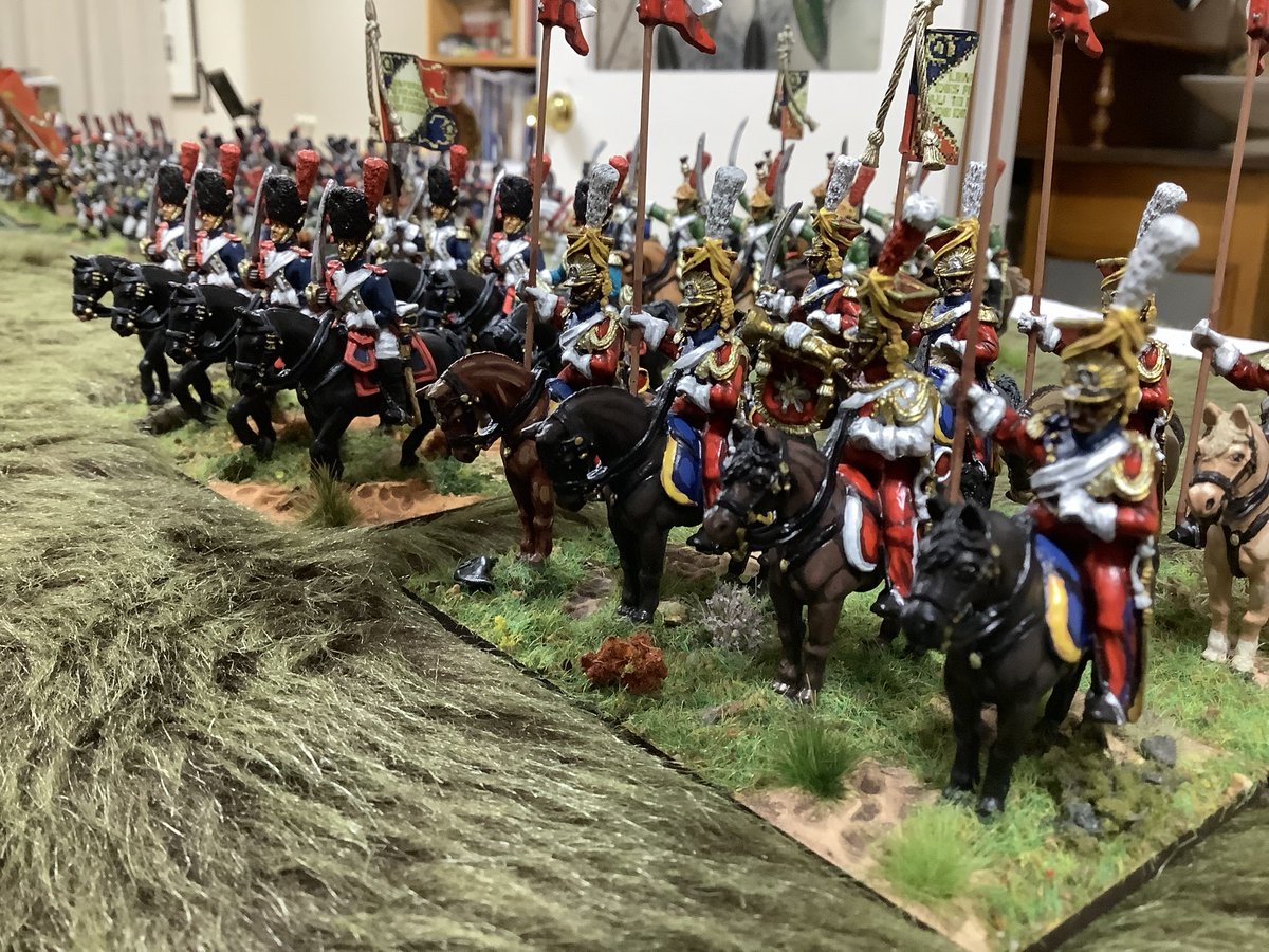 Oldwargamer's tweet photo. #French #Guard #Cavalry looking for British to ride down.
#wargaming #wargames #wargamer #28mm #frontrankminiatures #napoleonics #QuatraBras https://t.co/OD8A4iYj8u