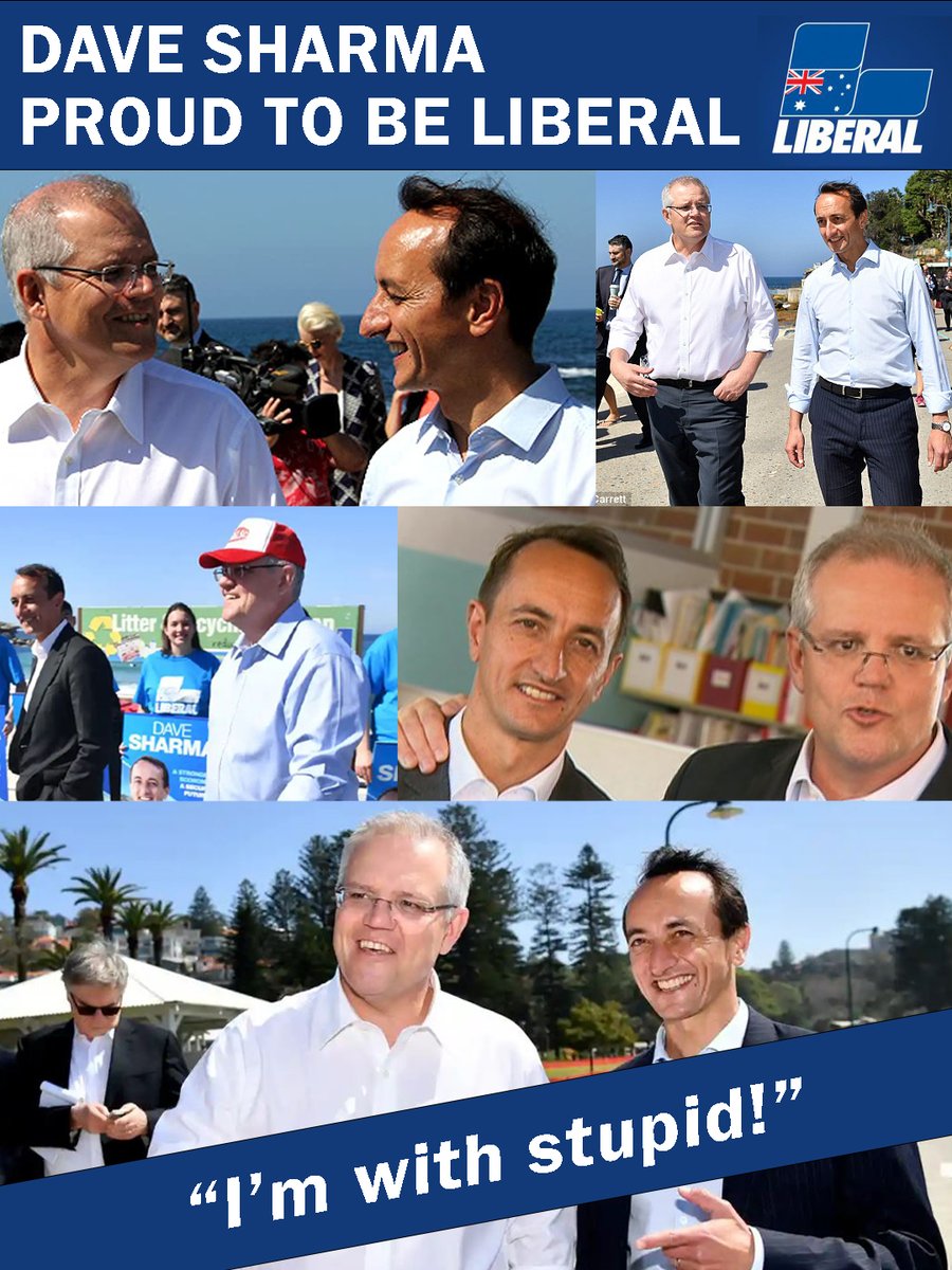 @JoshFrydenberg @DaveSharma Why did #DoNothingDave want to be seen with you Josh - and not Dear Leader? #WentworthVotes