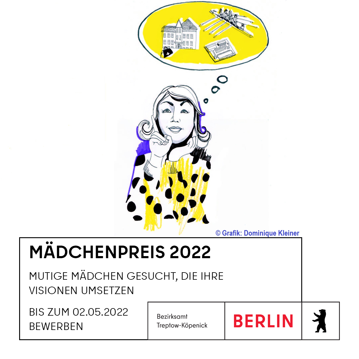 BaBerlinTK's tweet photo. Wir suchen weiterhin #Mädchen und junge #Frauen im Alter zw. 12 &amp; 18 Jahren, welche sich im besonderen Maß für unseren Bezirk engagieren. 💪
Die Bewerbung für den #Mädchenpreis 2022 ist einfach und unkompliziert! Also nichts wie ran😊
Weitere Infos unter: https://t.co/Gr3jWeozLd https://t.co/akS6FMHb3X